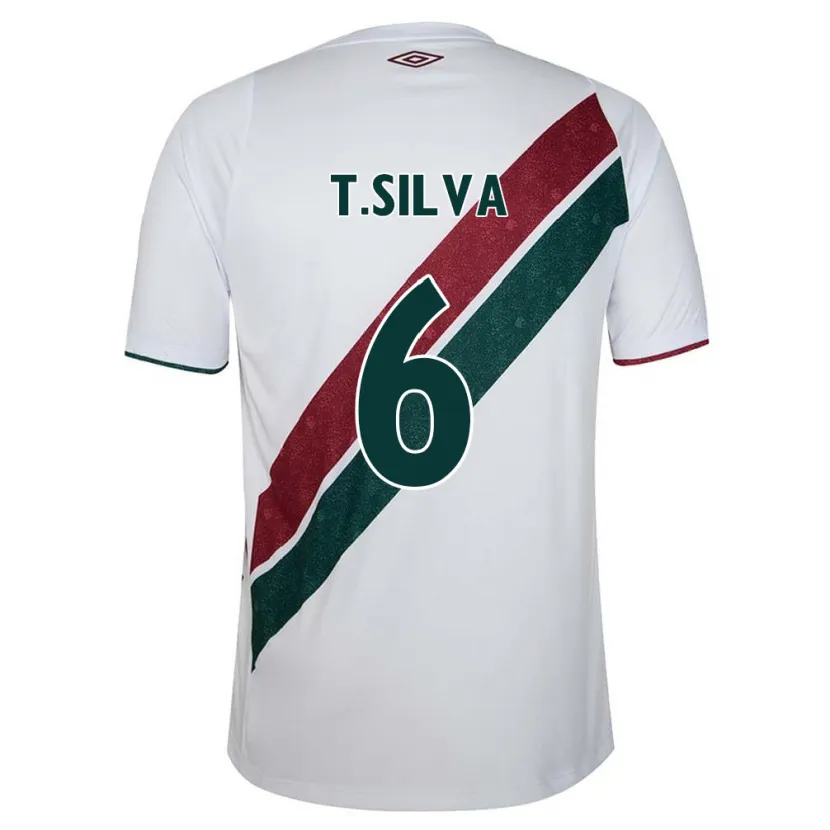 Danxen Dětské Thiago Silva #6 Bílá Zelená Kaštanová Daleko Hráčské Dresy 2024/25 Dres