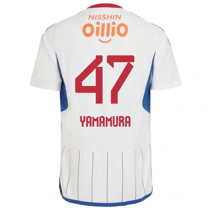 Danxen Dětské Kazuya Yamamura #47 Bílá Modrá Červená Daleko Hráčské Dresy 2024/25 Dres