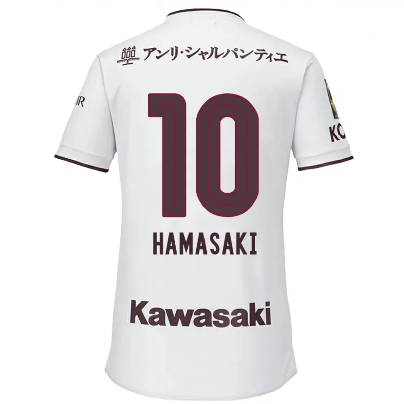 Danxen Dětské Kento Hamasaki #10 Bílá Červená Daleko Hráčské Dresy 2024/25 Dres