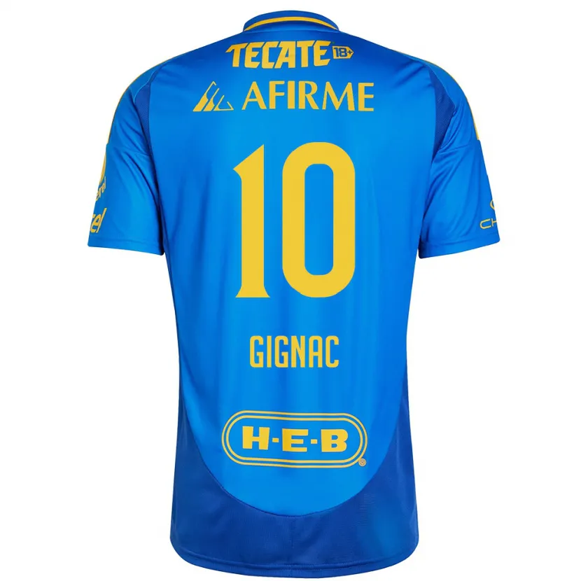 Danxen Dětské André-Pierre Gignac #10 Modrá Žlutá Daleko Hráčské Dresy 2024/25 Dres