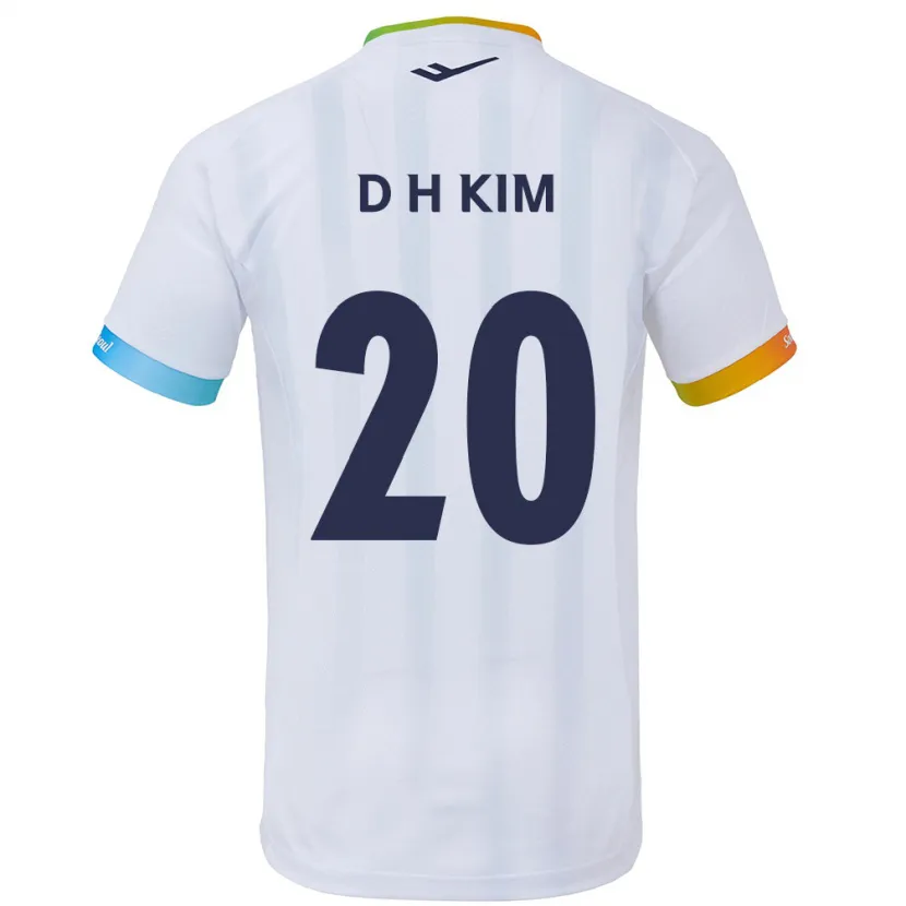 Danxen Dětské Hyeon-Deok Kim #20 Bílá Modrá Daleko Hráčské Dresy 2024/25 Dres