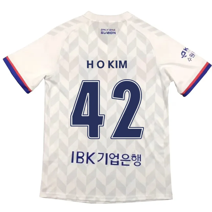 Danxen Dětské One-Hyung Kim #42 Bílá Modrá Daleko Hráčské Dresy 2024/25 Dres