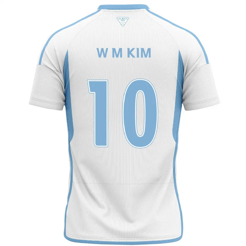 Danxen Dětské Min-Woo Kim #10 Bílá Modrá Daleko Hráčské Dresy 2024/25 Dres