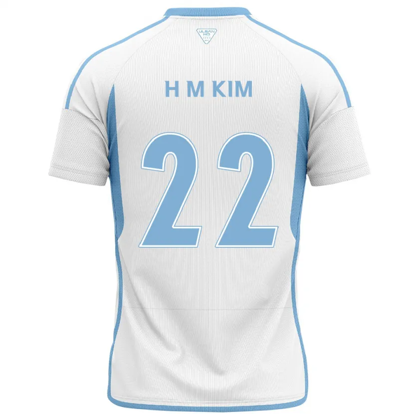 Danxen Dětské Min-Hyuk Kim #22 Bílá Modrá Daleko Hráčské Dresy 2024/25 Dres