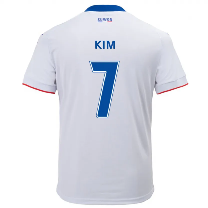 Danxen Dětské Hyun Kim #7 Bílá Modrá Daleko Hráčské Dresy 2024/25 Dres