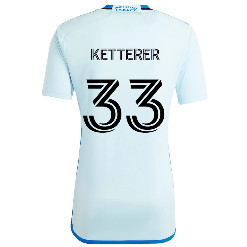 Danxen Dětské Logan Ketterer #33 Ledová Modř Daleko Hráčské Dresy 2024/25 Dres