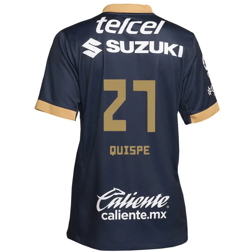 Danxen Pánské Piero Quispe #27 Obsidián Zlato Bílá Daleko Hráčské Dresy 2024/25 Dres