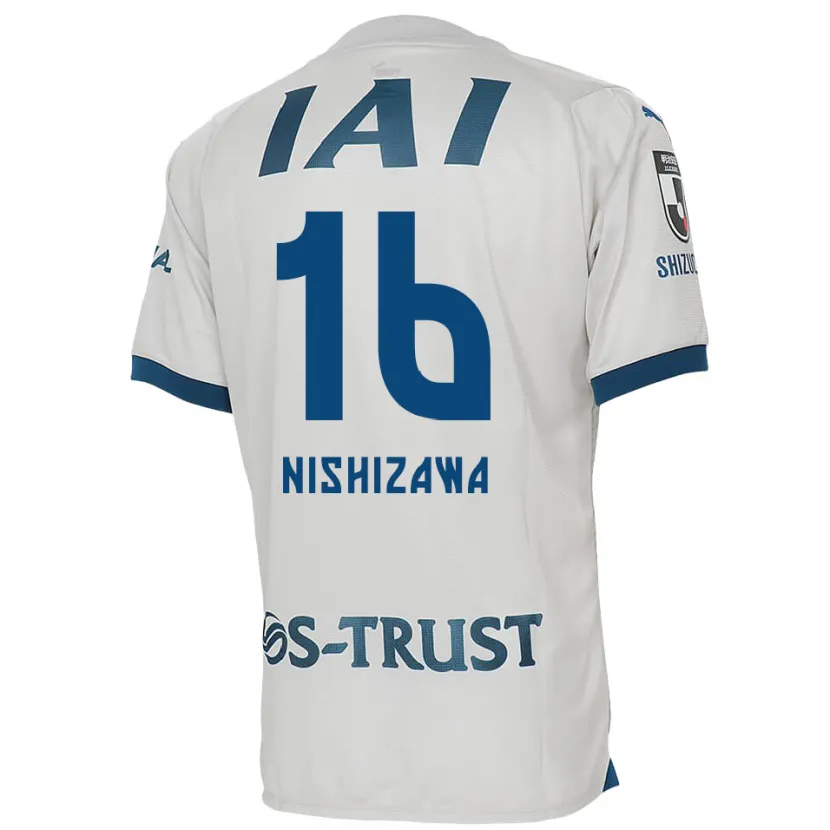 Danxen Pánské Kenta Nishizawa #16 Bílá Modrá Daleko Hráčské Dresy 2024/25 Dres