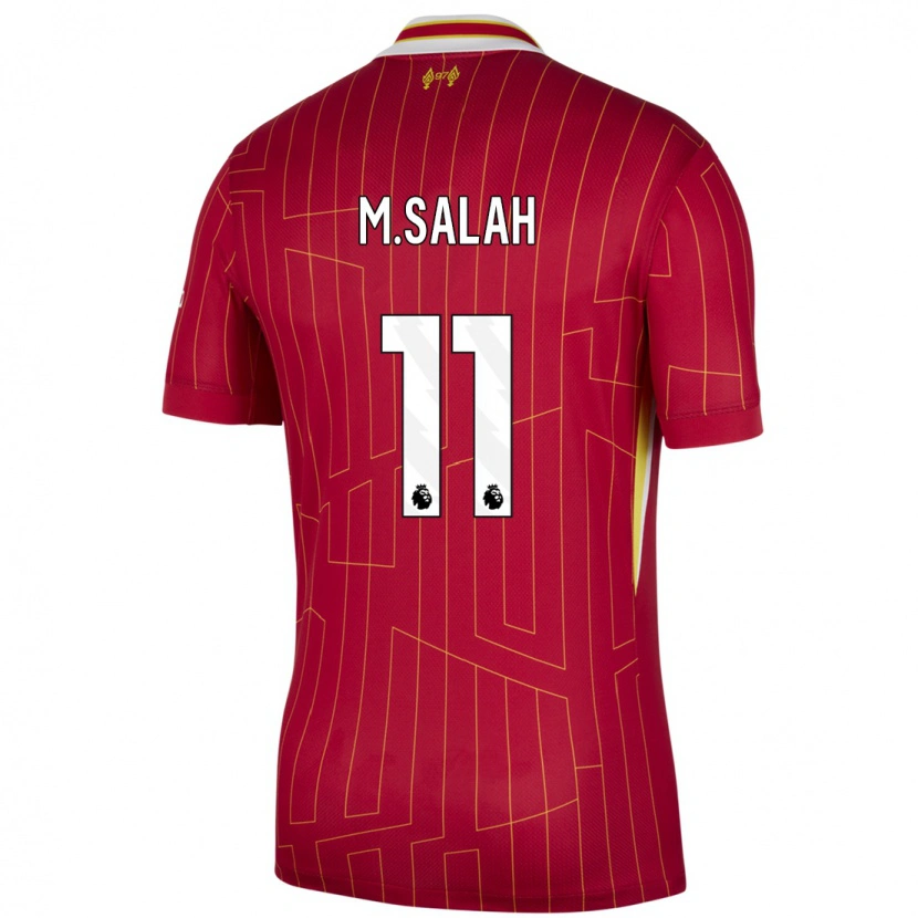 Danxen Dětské Mohamed Salah #11 Červená Žlutá Bílá Domů Hráčské Dresy 2024/25 Dres