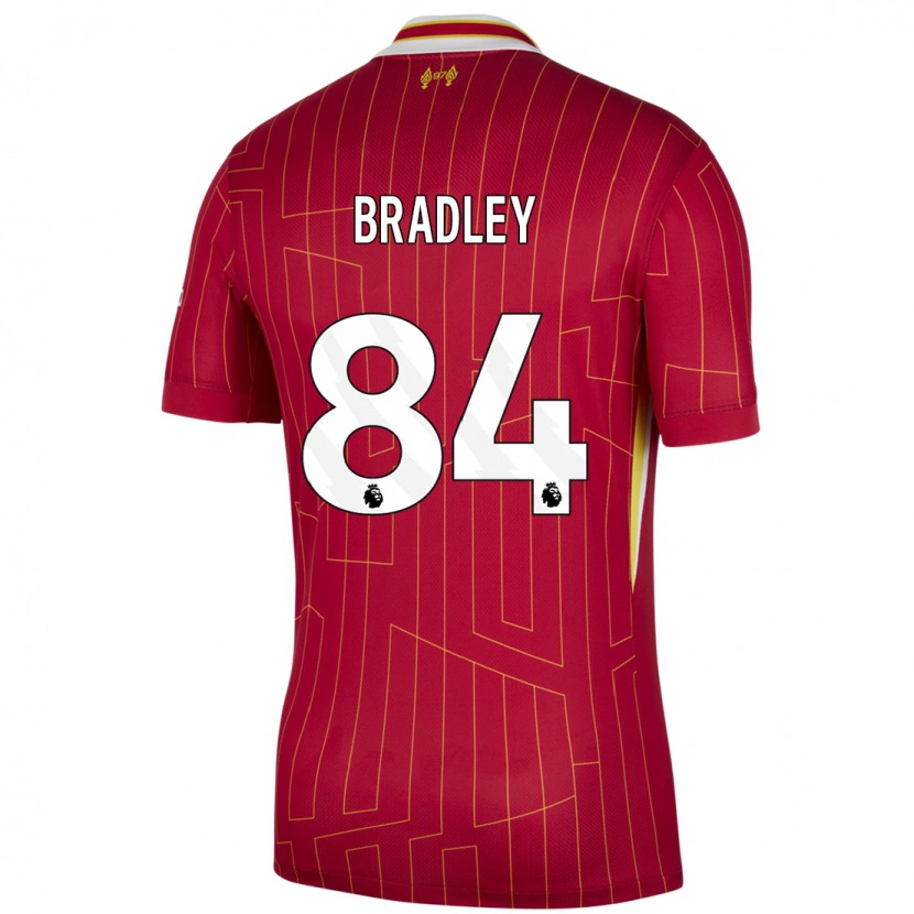 Danxen Dětské Conor Bradley #84 Červená Žlutá Bílá Domů Hráčské Dresy 2024/25 Dres