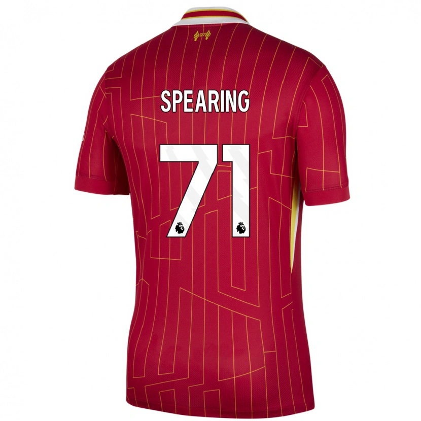 Danxen Dětské Jay Spearing #71 Červená Žlutá Bílá Domů Hráčské Dresy 2024/25 Dres