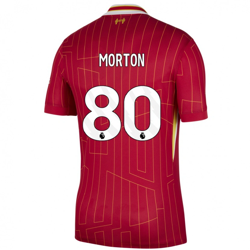 Danxen Dětské Tyler Morton #80 Červená Žlutá Bílá Domů Hráčské Dresy 2024/25 Dres