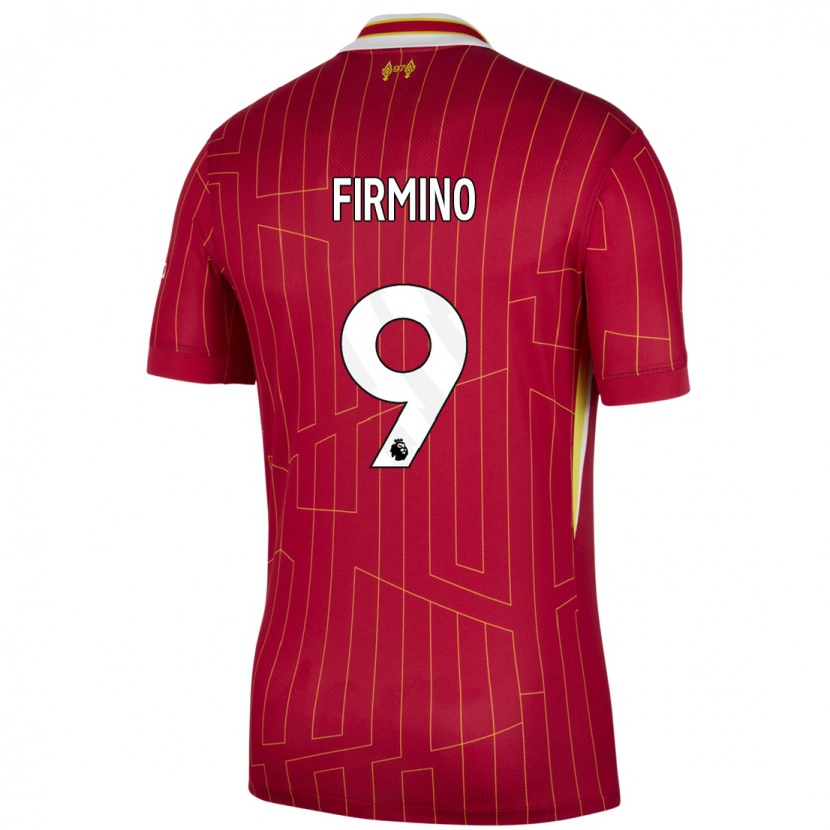 Danxen Dětské Roberto Firmino #9 Červená Žlutá Bílá Domů Hráčské Dresy 2024/25 Dres