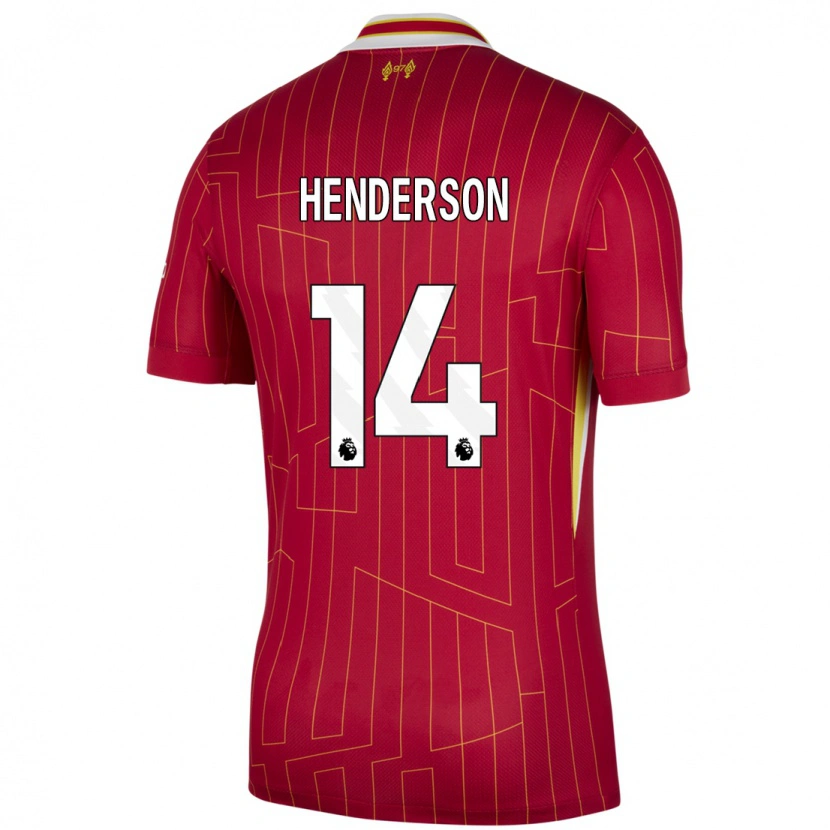 Danxen Dětské Henderson #14 Červená Žlutá Bílá Domů Hráčské Dresy 2024/25 Dres