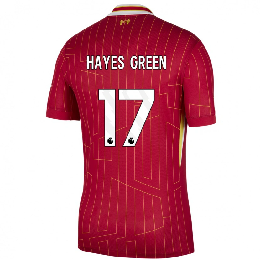 Danxen Dětské Charlie Hayes-Green #17 Červená Žlutá Bílá Domů Hráčské Dresy 2024/25 Dres