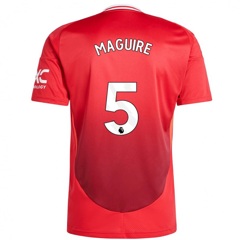 Danxen Dětské Harry Maguire #5 Jasně Červená Domů Hráčské Dresy 2024/25 Dres