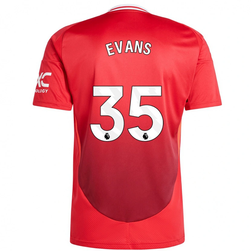 Danxen Dětské Jonny Evans #35 Jasně Červená Domů Hráčské Dresy 2024/25 Dres