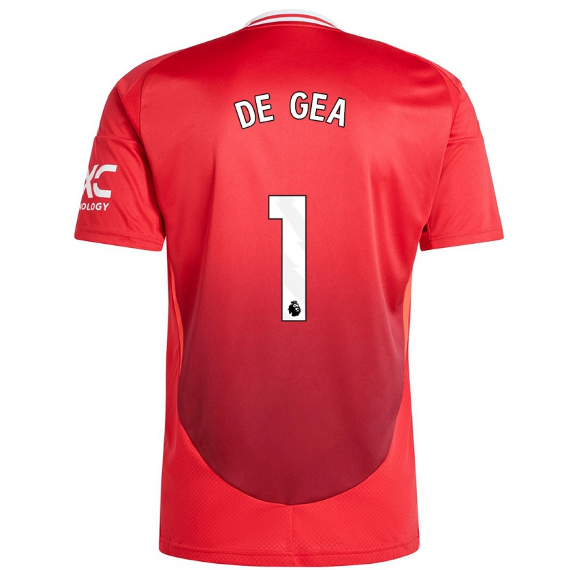 Danxen Dětské David De Gea #1 Jasně Červená Domů Hráčské Dresy 2024/25 Dres