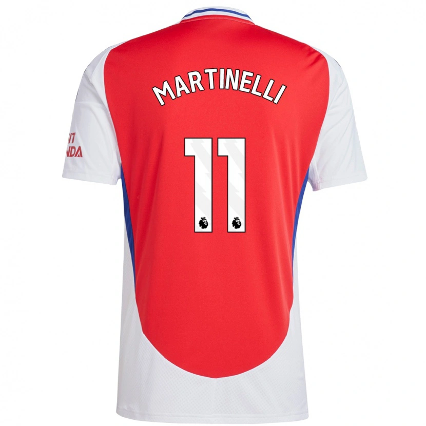 Danxen Dětské Gabriel Martinelli #11 Červená Bílá Domů Hráčské Dresy 2024/25 Dres