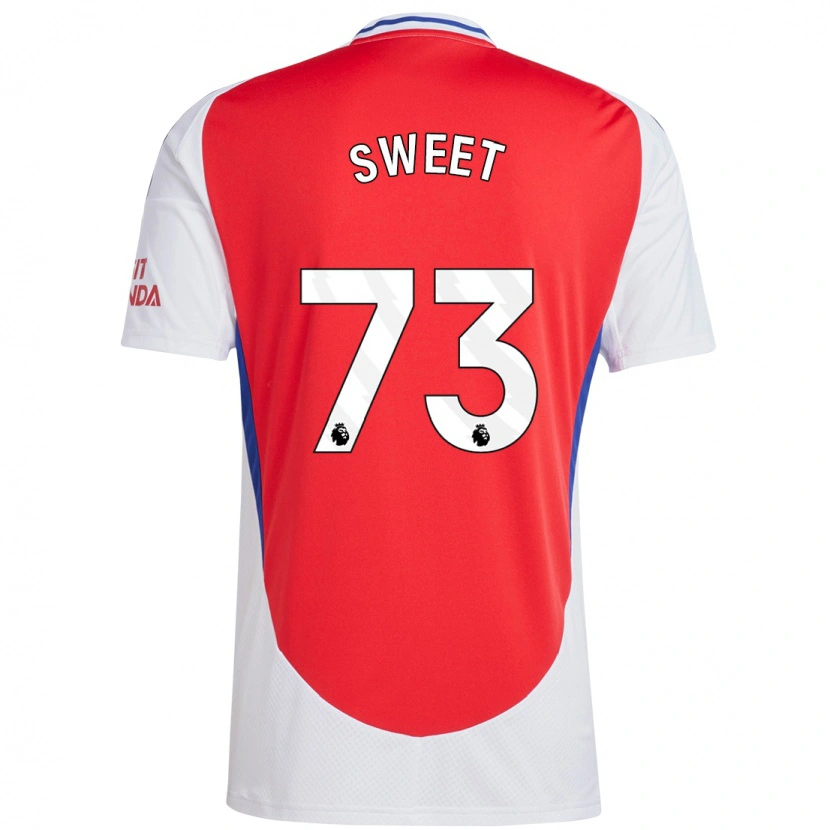 Danxen Dětské James Sweet #73 Červená Bílá Domů Hráčské Dresy 2024/25 Dres