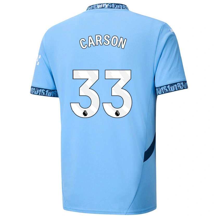 Danxen Dětské Scott Carson #33 Námořnická Modř Domů Hráčské Dresy 2024/25 Dres