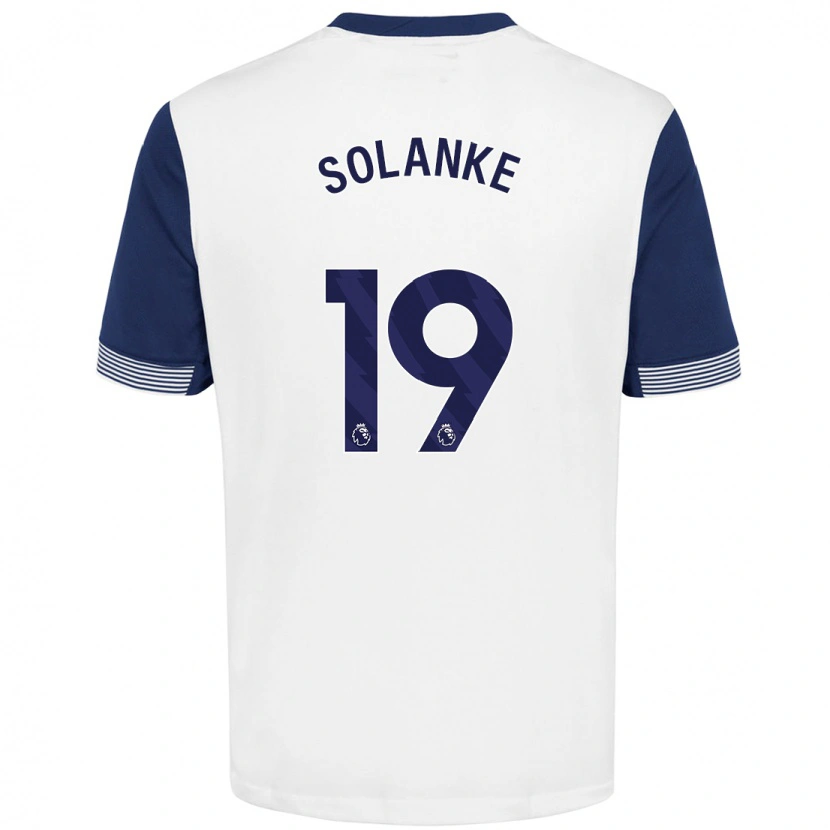 Danxen Dětské Dominic Solanke #19 Bílá Modrá Domů Hráčské Dresy 2024/25 Dres