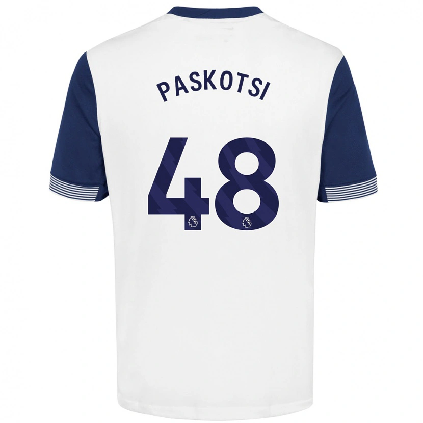 Danxen Dětské Maksim Paskotsi #48 Bílá Modrá Domů Hráčské Dresy 2024/25 Dres