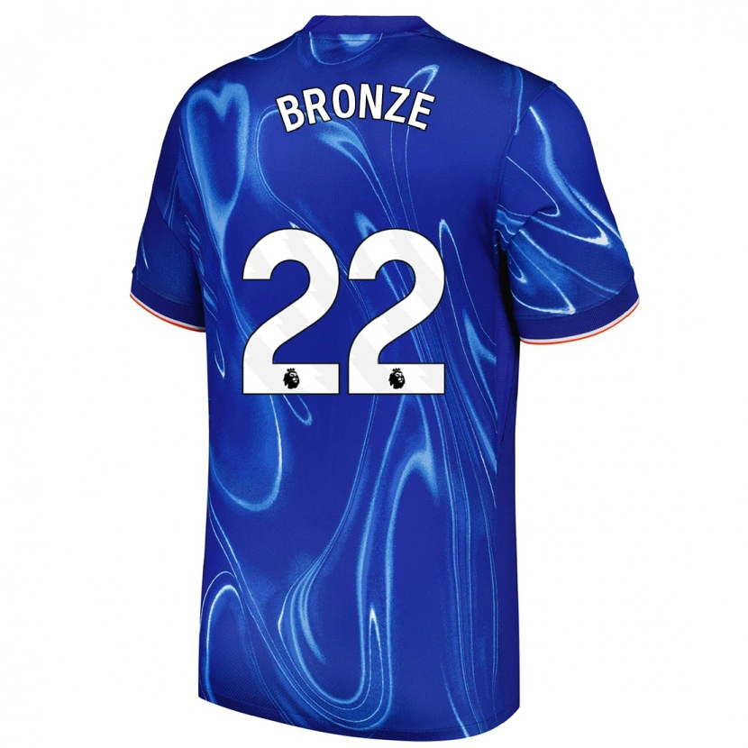 Danxen Dětské Lucy Bronze #22 Modrá Bílá Domů Hráčské Dresy 2024/25 Dres