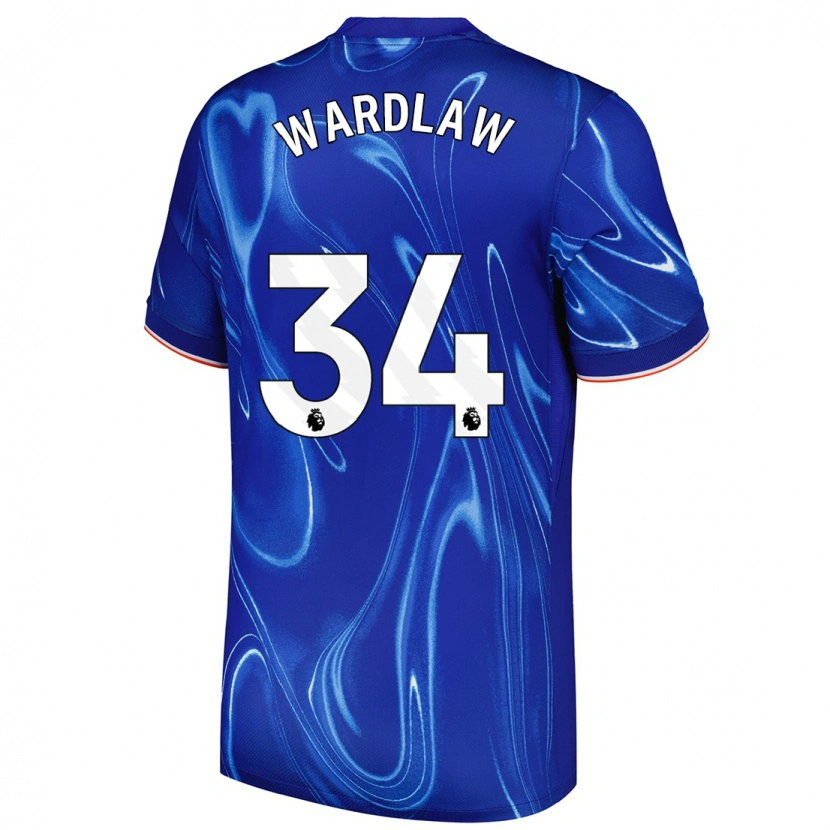 Danxen Dětské Charlotte Wardlaw #34 Modrá Bílá Domů Hráčské Dresy 2024/25 Dres