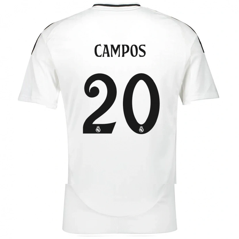 Danxen Dětské Andrés Campos #20 Bílý Domů Hráčské Dresy 2024/25 Dres