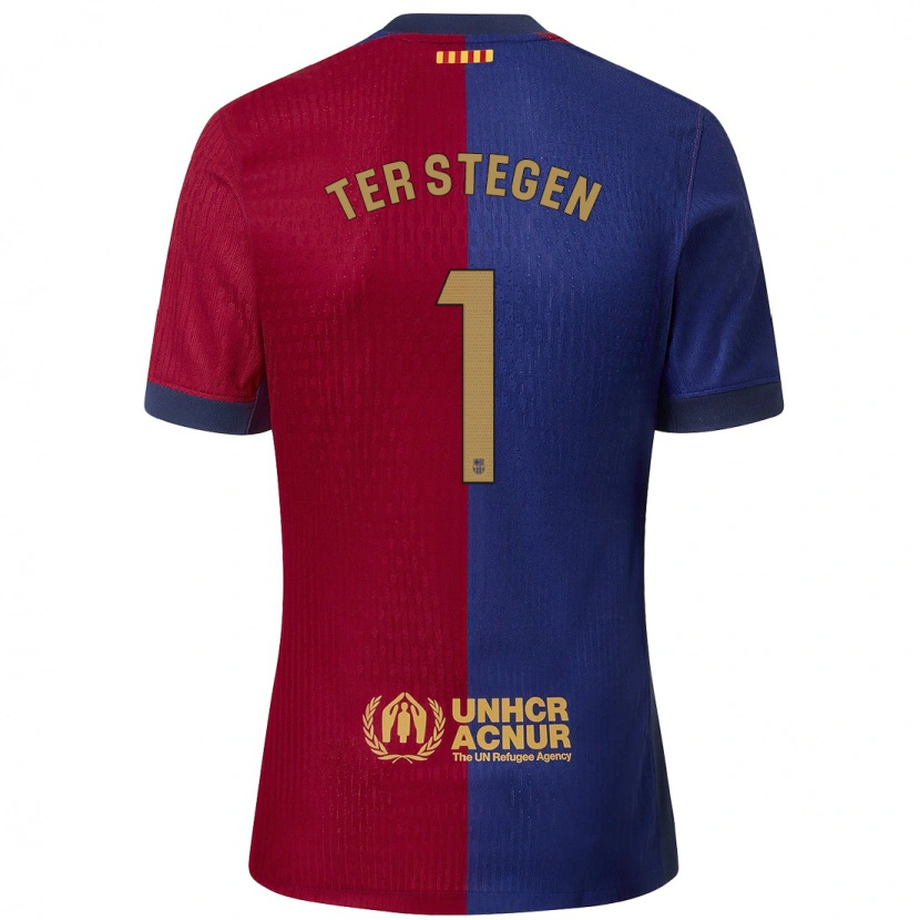 Danxen Dětské Marc-André Ter Stegen #1 Modrá Červená Domů Hráčské Dresy 2024/25 Dres