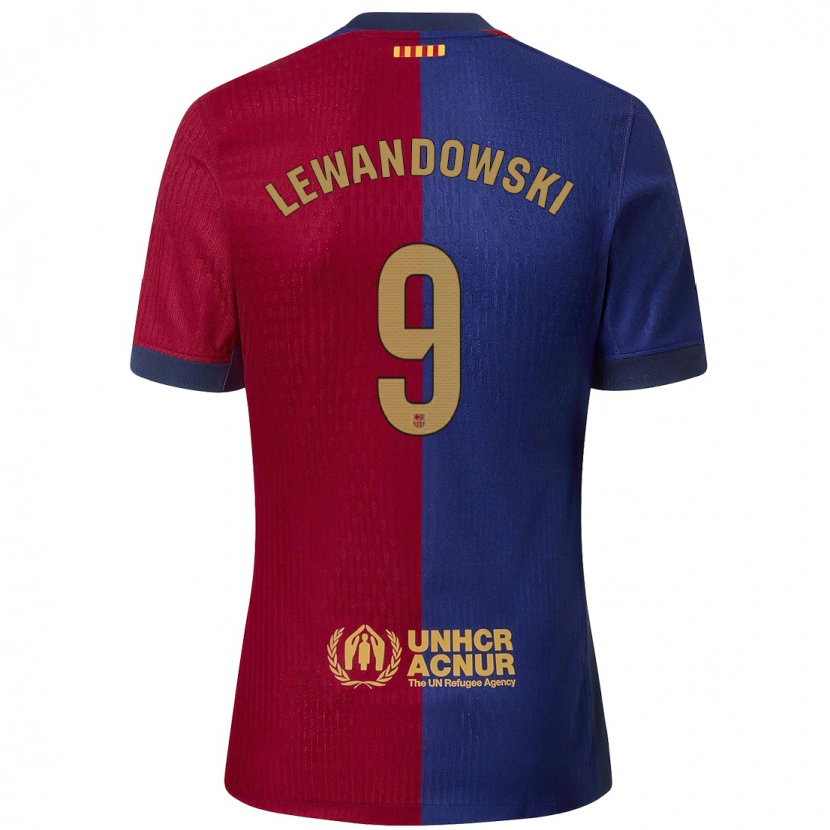 Danxen Dětské Robert Lewandowski #9 Modrá Červená Domů Hráčské Dresy 2024/25 Dres