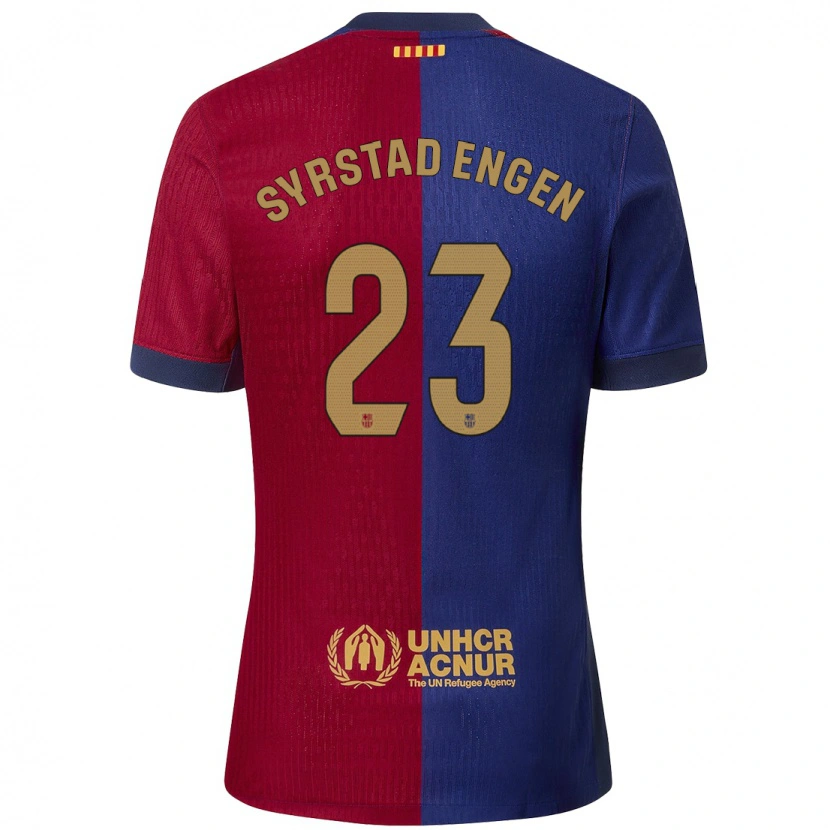 Danxen Dětské Ingrid Syrstad Engen #23 Modrá Červená Domů Hráčské Dresy 2024/25 Dres