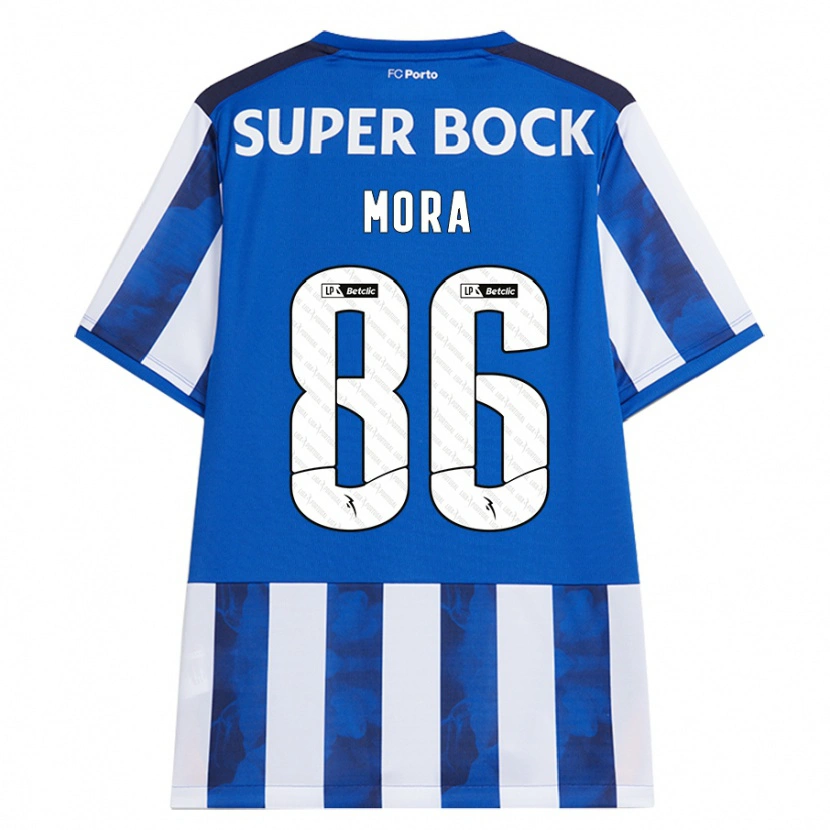 Danxen Dětské Rodrigo Mora #86 Modrá Bílá Domů Hráčské Dresy 2024/25 Dres