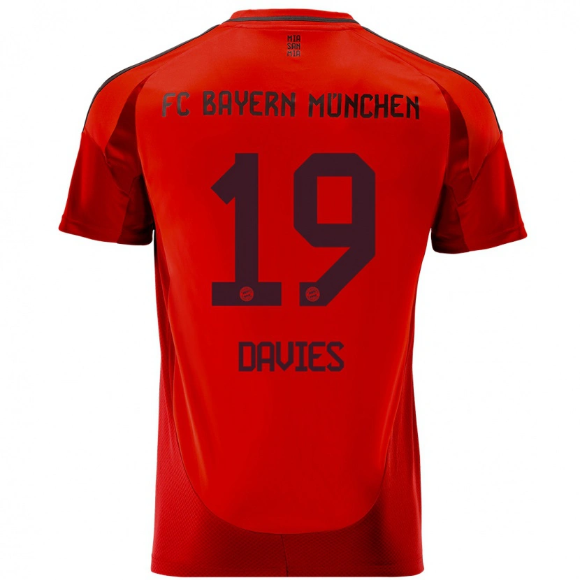 Danxen Dětské Alphonso Davies #19 Červený Domů Hráčské Dresy 2024/25 Dres