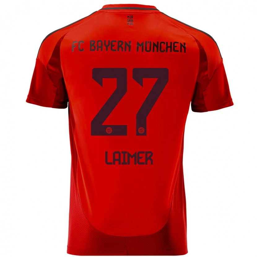 Danxen Dětské Konrad Laimer #27 Červený Domů Hráčské Dresy 2024/25 Dres