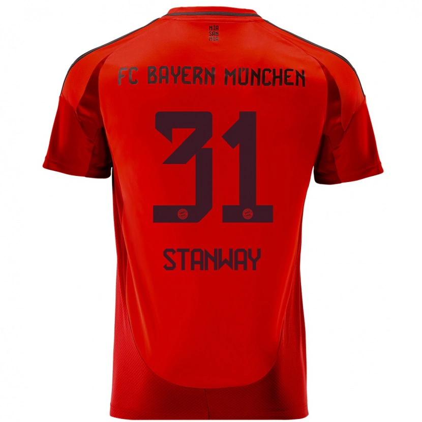 Danxen Dětské Georgia Stanway #31 Červený Domů Hráčské Dresy 2024/25 Dres