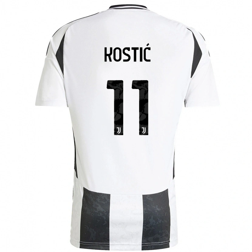 Danxen Dětské Filip Kostić #11 Bílá Černá Domů Hráčské Dresy 2024/25 Dres