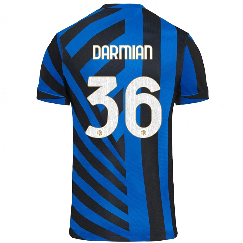 Danxen Dětské Matteo Darmian #36 Modrá Černá Domů Hráčské Dresy 2024/25 Dres