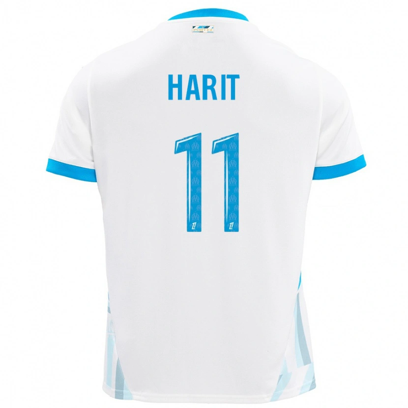 Danxen Dětské Amine Harit #11 Bílá Nebesky Modrá Domů Hráčské Dresy 2024/25 Dres