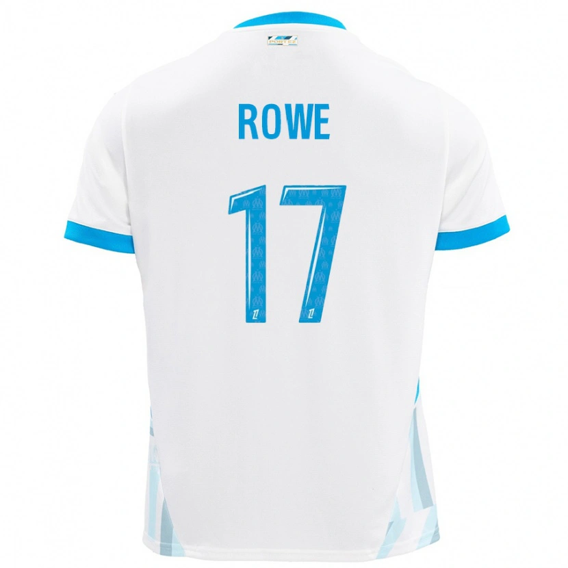 Danxen Dětské Jonathan Rowe #17 Bílá Nebesky Modrá Domů Hráčské Dresy 2024/25 Dres