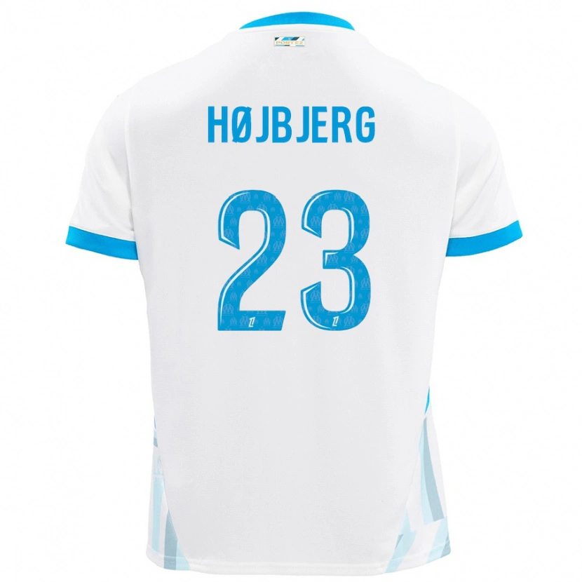 Danxen Dětské Pierre-Emile Højbjerg #23 Bílá Nebesky Modrá Domů Hráčské Dresy 2024/25 Dres