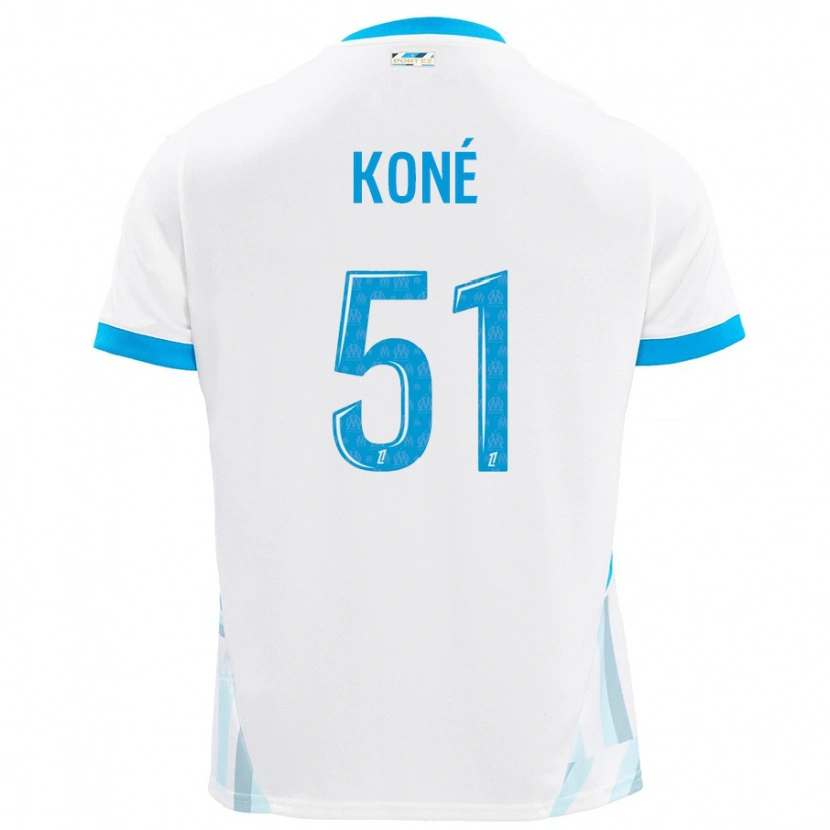 Danxen Dětské Ismaël Koné #51 Bílá Nebesky Modrá Domů Hráčské Dresy 2024/25 Dres