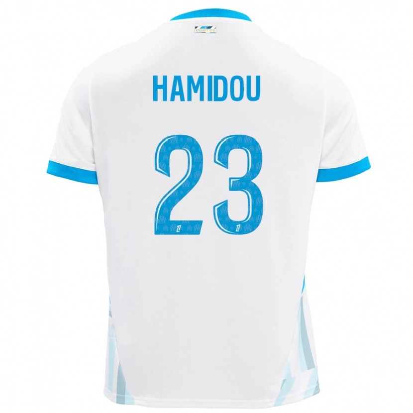 Danxen Dětské Jamila Hamidou #23 Bílá Nebesky Modrá Domů Hráčské Dresy 2024/25 Dres