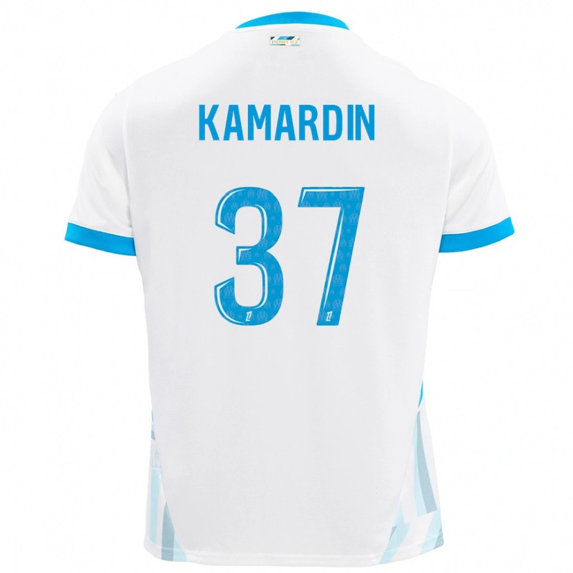 Danxen Dětské Aaron Kamardin #37 Bílá Nebesky Modrá Domů Hráčské Dresy 2024/25 Dres