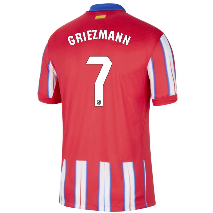 Danxen Dětské Antoine Griezmann #7 Červená Bílá Modrá Domů Hráčské Dresy 2024/25 Dres