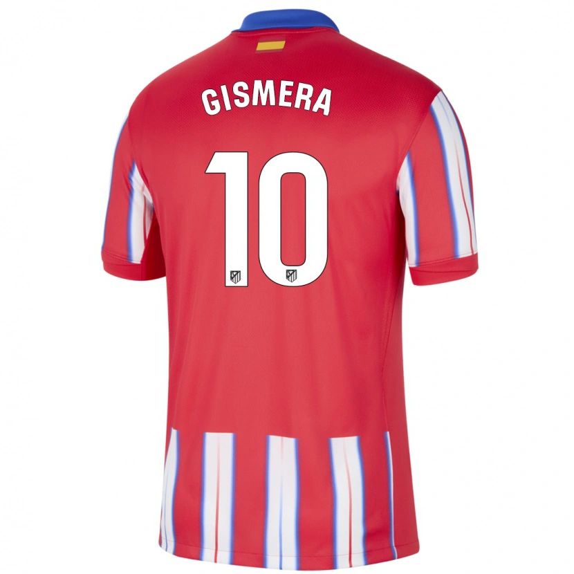 Danxen Dětské Aitor Gismera #10 Červená Bílá Modrá Domů Hráčské Dresy 2024/25 Dres