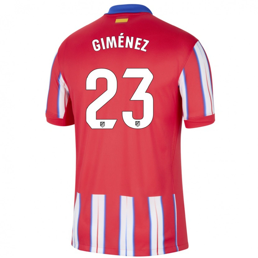 Danxen Dětské Carlos Giménez #23 Červená Bílá Modrá Domů Hráčské Dresy 2024/25 Dres