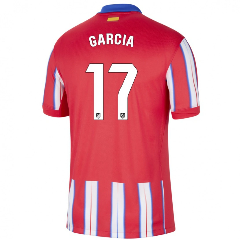 Danxen Dětské Gaby García #17 Červená Bílá Modrá Domů Hráčské Dresy 2024/25 Dres