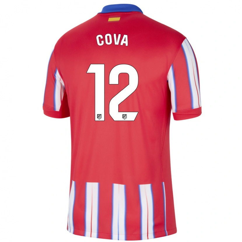 Danxen Dětské Adrian Cova #12 Červená Bílá Modrá Domů Hráčské Dresy 2024/25 Dres